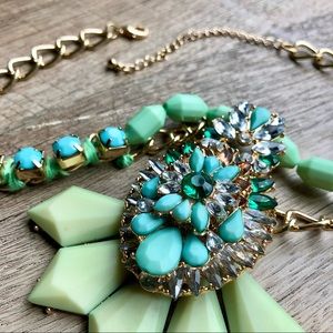 Vintage Mint Green Statement Necklace, Punk, Y2K, Preppy, Retro, Pin-Up, Drag